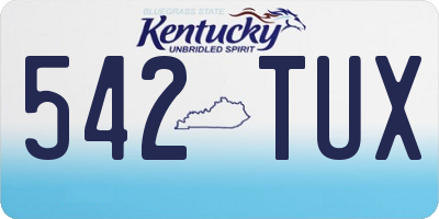 KY license plate 542TUX
