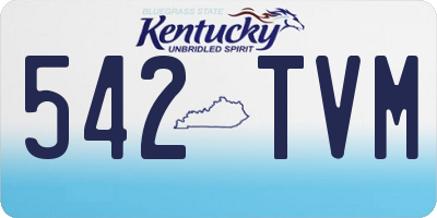 KY license plate 542TVM