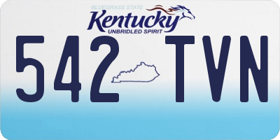 KY license plate 542TVN