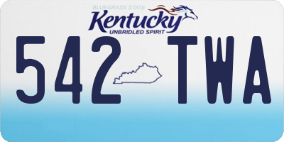 KY license plate 542TWA