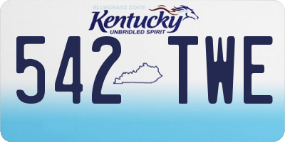 KY license plate 542TWE