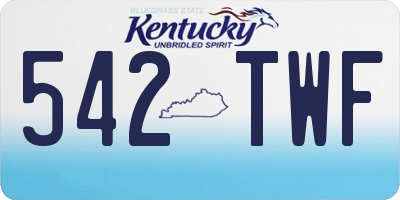 KY license plate 542TWF