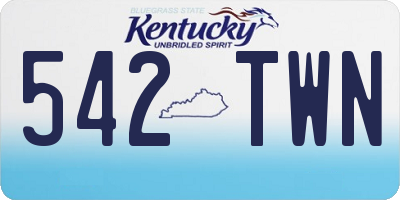 KY license plate 542TWN
