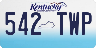 KY license plate 542TWP
