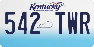 KY license plate 542TWR