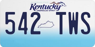 KY license plate 542TWS