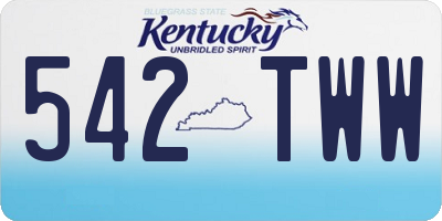 KY license plate 542TWW