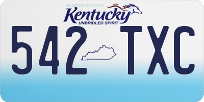 KY license plate 542TXC