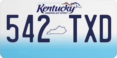 KY license plate 542TXD