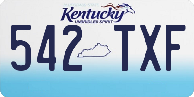 KY license plate 542TXF