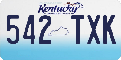 KY license plate 542TXK