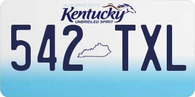 KY license plate 542TXL
