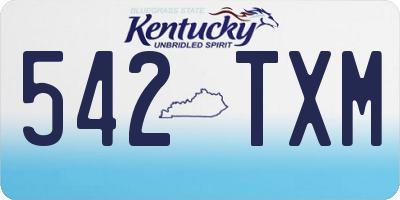 KY license plate 542TXM