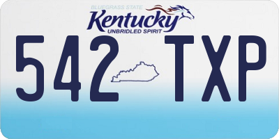 KY license plate 542TXP