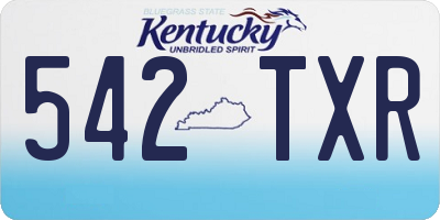 KY license plate 542TXR