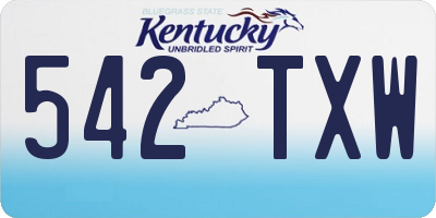 KY license plate 542TXW