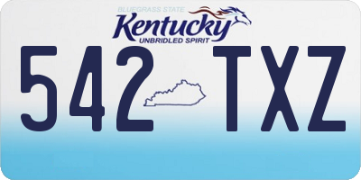 KY license plate 542TXZ