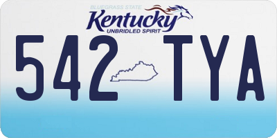 KY license plate 542TYA