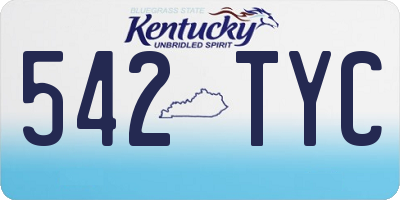 KY license plate 542TYC