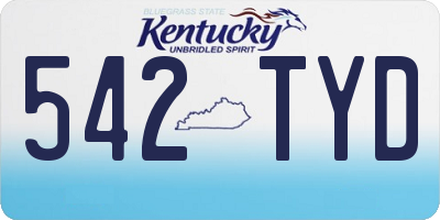 KY license plate 542TYD