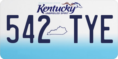 KY license plate 542TYE