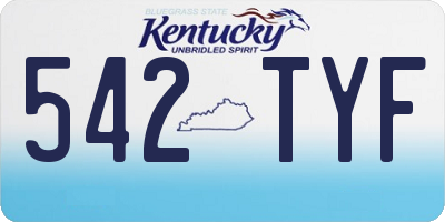 KY license plate 542TYF
