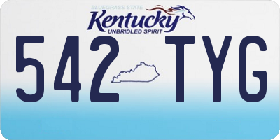 KY license plate 542TYG