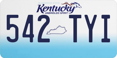 KY license plate 542TYI