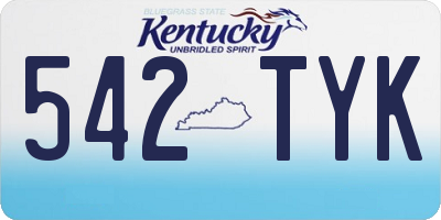 KY license plate 542TYK