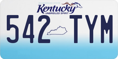 KY license plate 542TYM