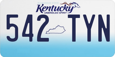 KY license plate 542TYN