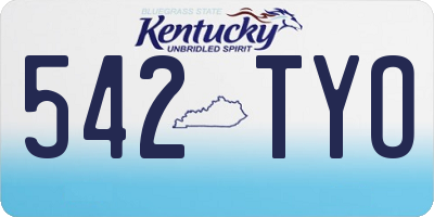 KY license plate 542TYO
