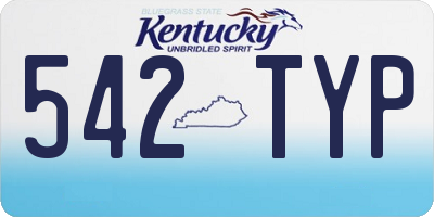 KY license plate 542TYP