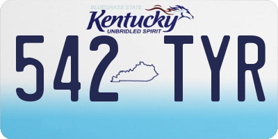 KY license plate 542TYR