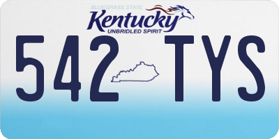 KY license plate 542TYS