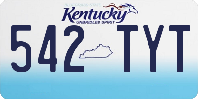 KY license plate 542TYT