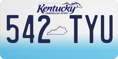 KY license plate 542TYU