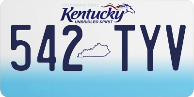 KY license plate 542TYV