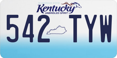 KY license plate 542TYW