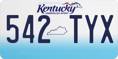 KY license plate 542TYX
