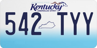 KY license plate 542TYY