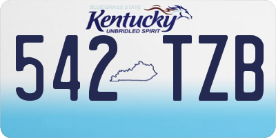 KY license plate 542TZB