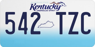 KY license plate 542TZC
