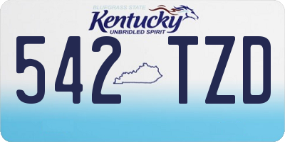 KY license plate 542TZD
