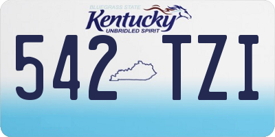 KY license plate 542TZI