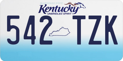 KY license plate 542TZK