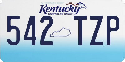 KY license plate 542TZP