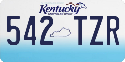 KY license plate 542TZR