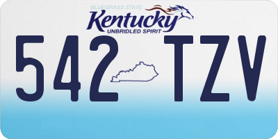 KY license plate 542TZV