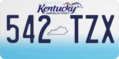 KY license plate 542TZX